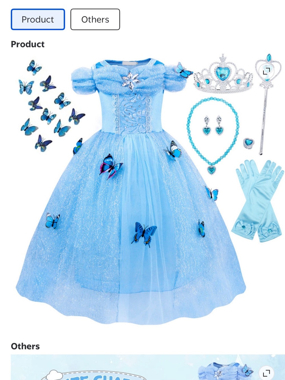 Princess Cinderella Dress Up Costume with Accessories Girls 7-8 - NEW IN BAG! - Picture 2 of 14